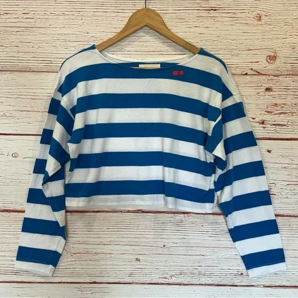Suzie Kondi Psaras Striped Tee in Blue and White Stripe Sz S - Picture 5 of 10